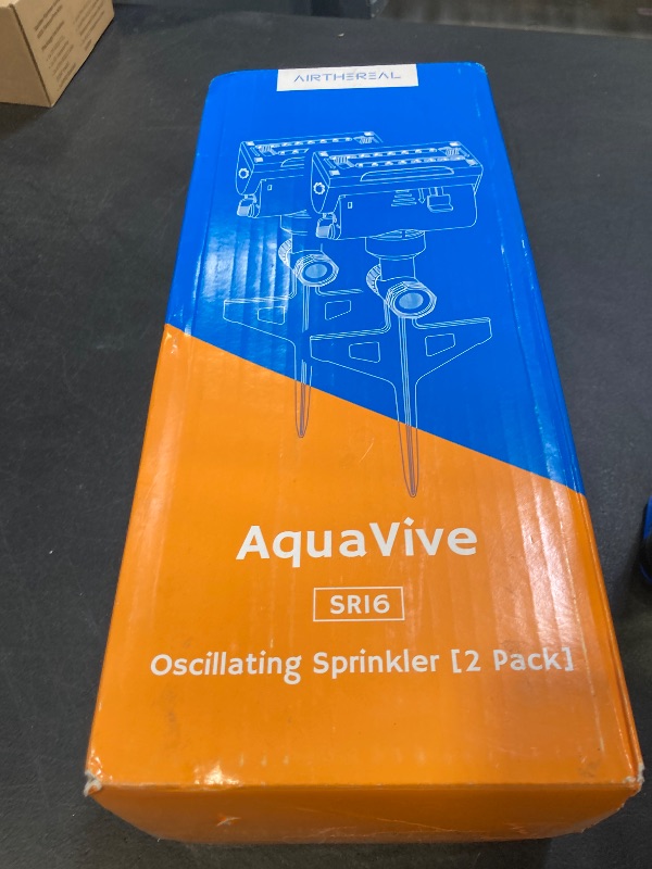 Photo 1 of Airthereal Oscillating Sprinkler with Metal Step Spike and Quick Connect Adapter Set, Control Watering Range, Width, and Flow Rate, Covers up to 4,069 sq.ft., AquaVive SR16 [2-Pack]