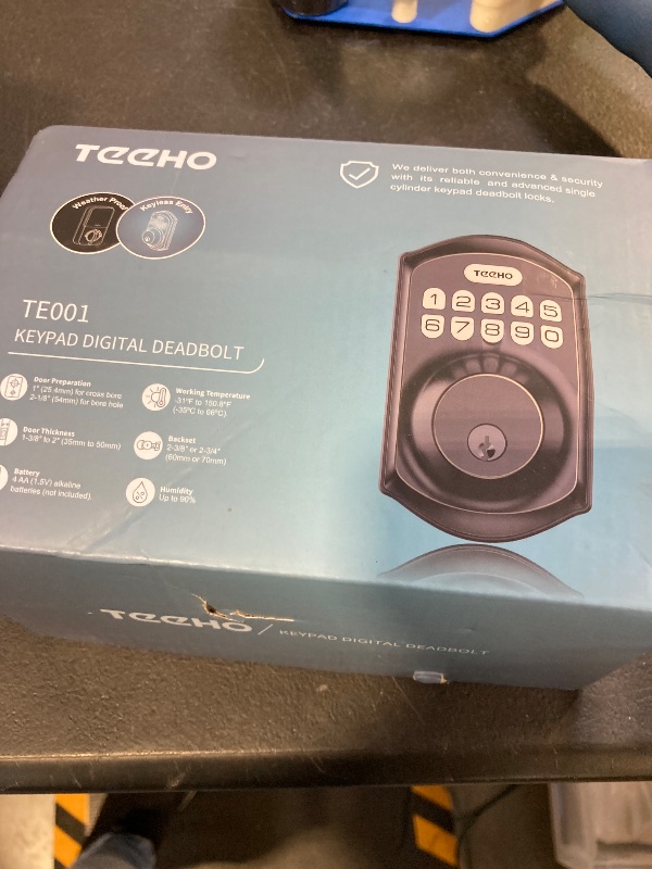 Photo 1 of TEEHO TE001 Keyless Entry Door Lock with Keypad - Smart Deadbolt Lock for Front Door with 2 Keys - Auto Lock - Easy Installation - Satin Nickel