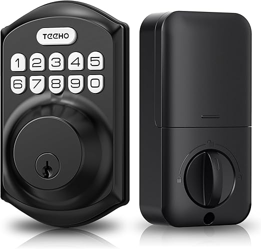Photo 1 of TEEHO TE001 Keyless Entry Door Lock with Keypad - Smart Deadbolt Lock for Front Door with 2 Keys - Auto Lock - Easy Installation - Matte Black