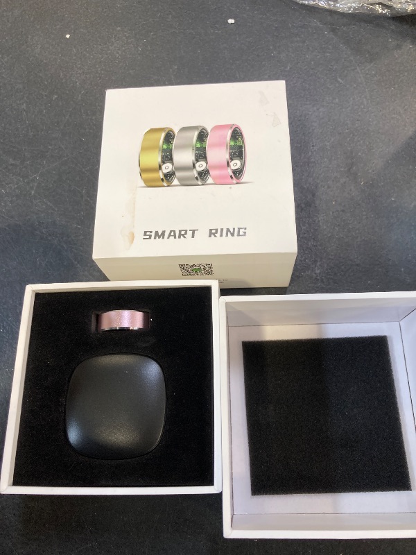Photo 1 of Smart Ring for Men Women, Health Fitness Tracker with Heart Rate/Blood Pressure/Blood Oxygen Monitor,Sleep Tracker,Pedometer, No Subscription, IP68 Waterproof Ring for iPhone&Android (Pink, Size9)
