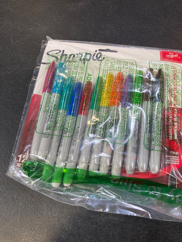 Photo 1 of Sharpie Permanent Markers, Fine Tip, Assorted, 12 Count - For Classroom, Office, & Home, Quick Drying, Fade Resistant, For Wood, Plastic, Paper, Metal, And More, Ideal for Posters, Drawing, Coloring