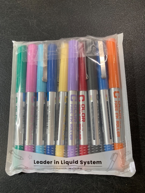 Photo 1 of EYEYE Needle Rollerball Pens 0.5mm, 10 Assorted Colors Extra Fine Point Pen Quick Dry, Liquid Ink Pens Fine Point Smooth Writing Pen for Journaling, Note Taking, Office, Doodling & Gifts