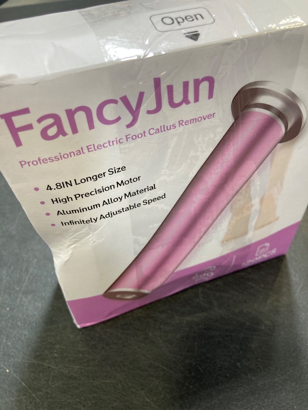 Photo 1 of FancyJun Professional 800RPM Electric Foot Callus Remover with 120pcs Sandpaper Discs, 4.8IN Aluminum Callus Remover for Feet, Stepless Speed Control Foot File for Dead Skin (Purple)