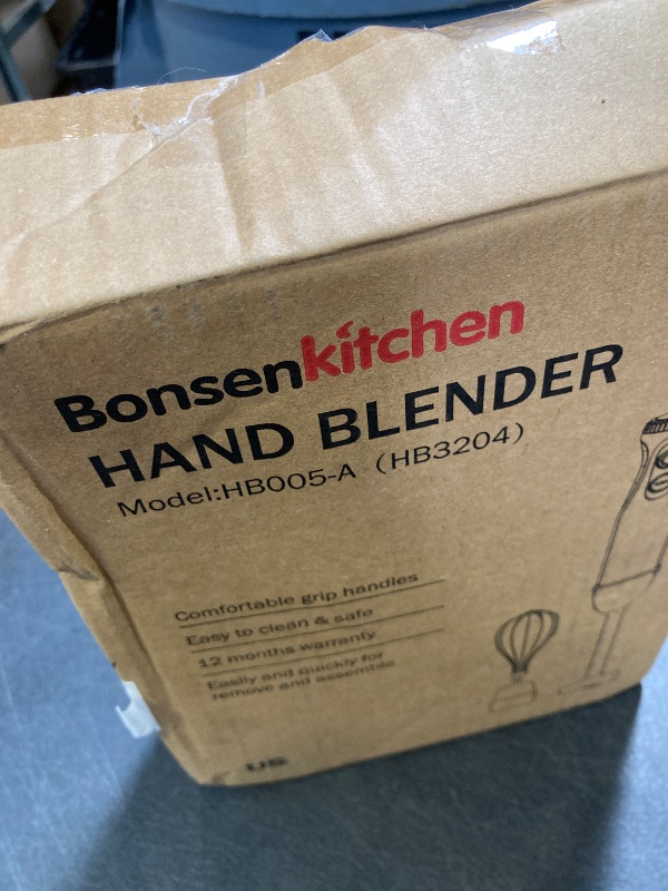 Photo 1 of Bonsenkitchen Immersion Handheld Blender with Whisk, 20-Speed & Turbo Mode Hand Blender Stick 500W, 304 Stainless Steel Hand Blender for Soup, Smoothie, Puree, Baby Food