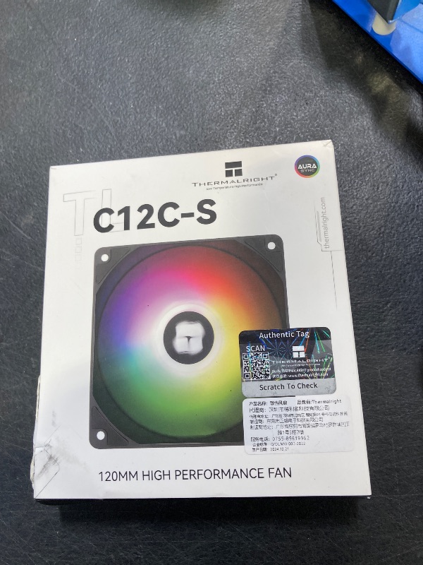 Photo 1 of Thermalright TL-C12C-S CPU Fan 120mm ARGB Case Cooler Fan, 4pin PWM Silent Computer Fan with S-FDB Bearing Included, up to 1550RPM Cooling Fan