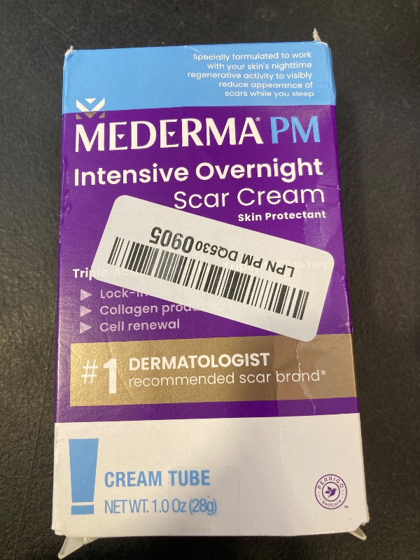Photo 1 of Mederma PM Intensive Overnight Scar Cream, Works with Skin's Nighttime Regenerative Activity, Clinically Shown to Make Scars Smaller and Less Visible, 1.0 Oz (28g)