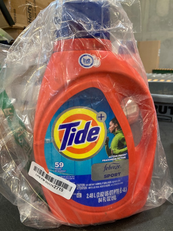 Photo 1 of Tide Plus Febreze Sport Odor Defense HE Turbo Clean Liquid Laundry Detergent, 84 fl oz, 59 loads