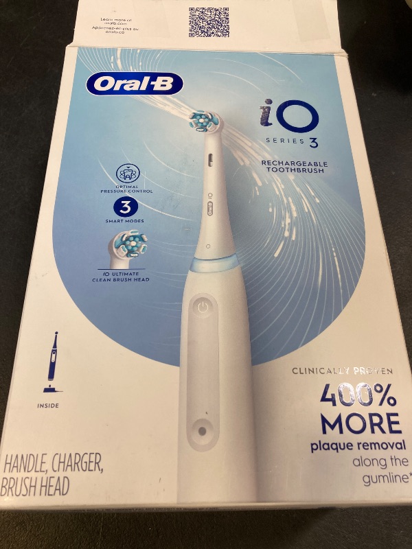 Photo 1 of Oral-B iO Series 3 Electric Toothbrush with (1) Brush Head, Rechargeable, White