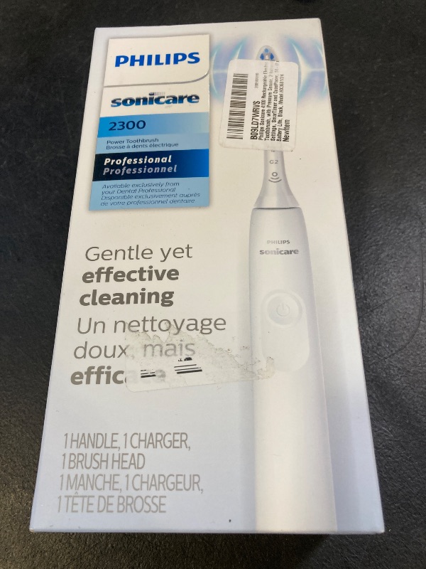 Photo 1 of Philips Sonicare 4100 Rechargeable Electric Toothbrush, with Pressure Sensor, 2 Intensity Settings, SmarTimer and QuadPacer, 14-Day Battery Life, Black, Model HX3681/24