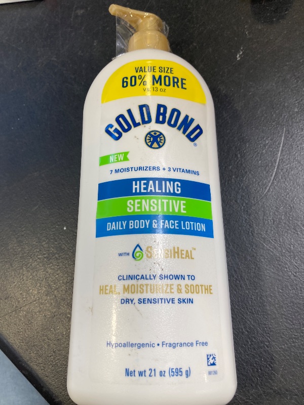 Photo 1 of Gold Bond Healing Sensitive Daily Body & Face Lotion with Aloe Moisturizes, Heals & Soothes Dry, Sensitive Skin, Value Size, 21 oz.