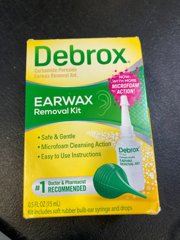 Photo 1 of Debrox Ear Wax Removal Kit - Includes Bulb Syringe and 0.5 Fl Oz Removal Drops for Cleaning Ears
