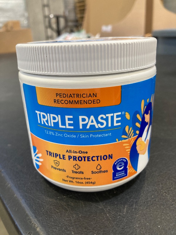 Photo 1 of Triple Paste Diaper Rash Cream for Baby - 16 Oz Tub - Zinc Oxide Ointment Treats, Soothes and Prevents Diaper Rash - Pediatrician-Recommended Hypoallergenic Formula with Soothing Botanicals