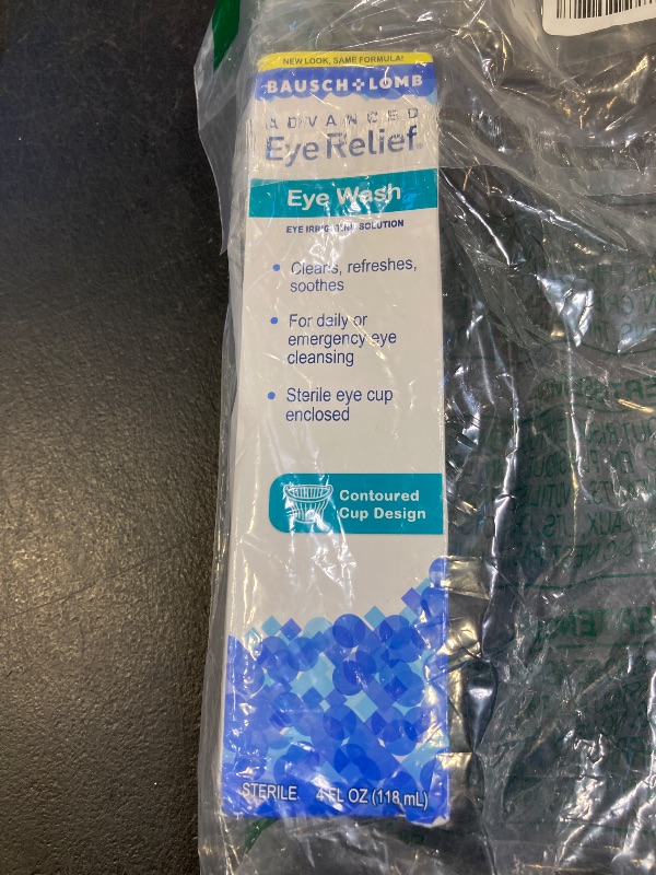 Photo 1 of Bausch & Lomb Advanced Eye Relief, Eye Wash Solution, Cleanses, Refreshes, and Soothes for Daily or Emergency Use, 4 Fl Oz (Pack of 6)