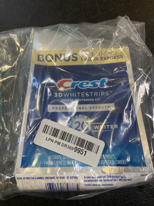 Photo 1 of Crest 3D Whitestrips Professional Effects, Whitestrip 3D White, Teeth Whitening Strip Kit, 44 Strips (22 Count Pack), Crest Teeth Whitening Strips, Teeth Whitening Kit