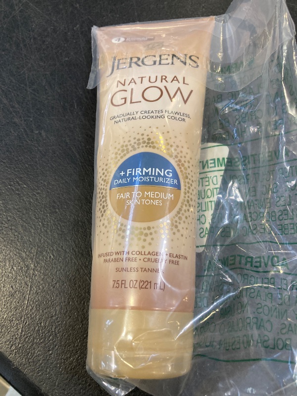 Photo 1 of Jergens Natural Glow +FIRMING Body Lotion, Fair to Medium Skin Tone, 7.5 Ounce Sunless Tanning Daily Moisturizer with Collagen and Elastin. Helps to Visibly Reduce Cellulite