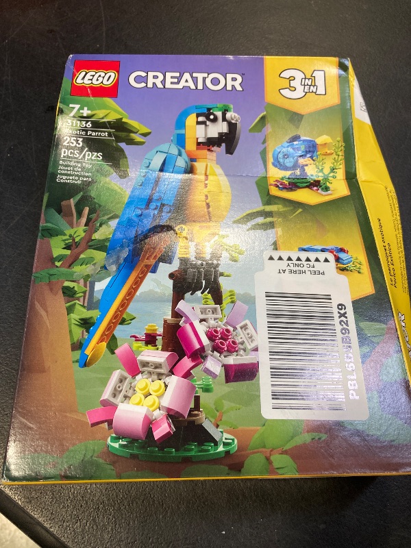 Photo 1 of LEGO Creator 3 in 1 Exotic Parrot Building Toy Set, Transforms to 3 Different Animal Figures - from Colorful Parrot, to Swimming Fish, to Cute Frog, Creative Toys for Kids Ages 7 and Up, 31136