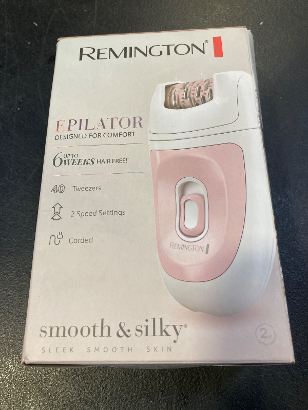 Photo 1 of Remington Smooth & Silky Total Coverage Epilator, Electric Tweezing System, Pink, EP7010E