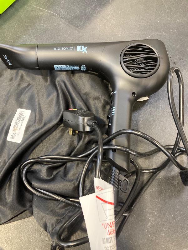 Photo 1 of Bio Ionic 10X UltraLight Speed Hair Dryer, Blow Dryer with Adjustable Heat & Speed, Professional Hair Styling Tool for Fast, Frizz-Free Hairstyles, 1800W EcoDrive Brushless Motor