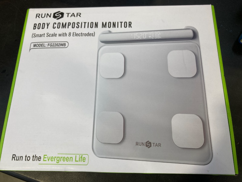 Photo 1 of Runstar Smart Scale for Body Weight and Fat Percentage 8-Electrode, Bathroom Scale FSA or HSA Eligible Digital Handle Display with BMI, Body Fat & Muscle Mass 28 Body Composition and Body Score Report