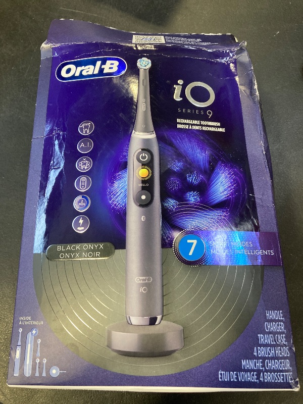 Photo 1 of Oral-B iO Series 9 Electric Toothbrush with 3 Replacement Brush Heads, Black Onyx