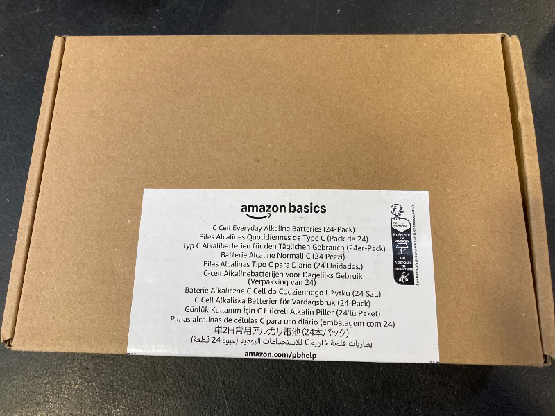 Photo 1 of Amazon Basics 24-Pack C Cell Alkaline All-Purpose Batteries, 1.5 Volt, 5-Year Shelf Life