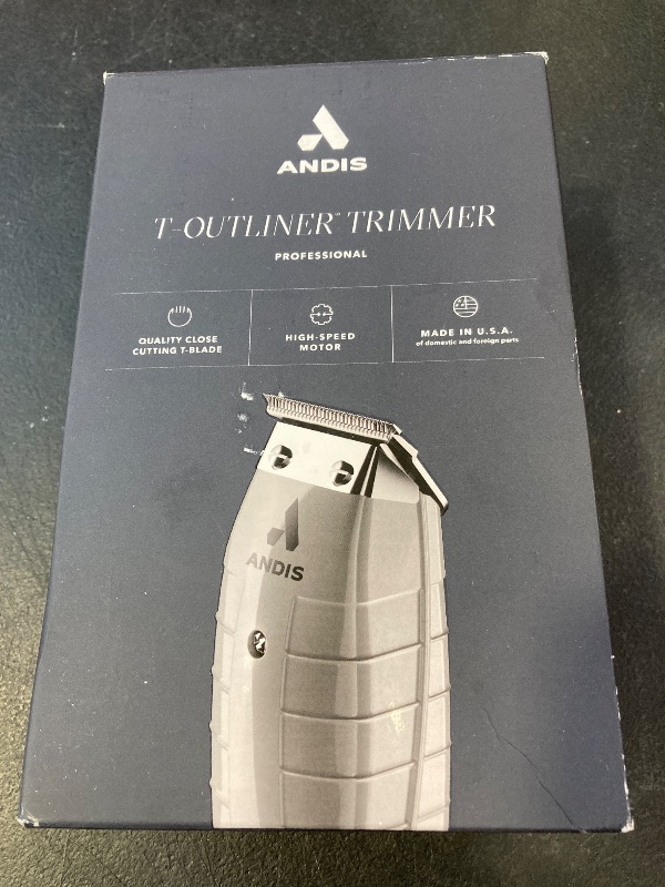 Photo 1 of Andis 04780 Professional T-Outliner Beard & Hair Trimmer for Men with Carbon Steel T-Blade, Bump Free Technology – Corded Electric Beard Trimmer, GTO, Grey
