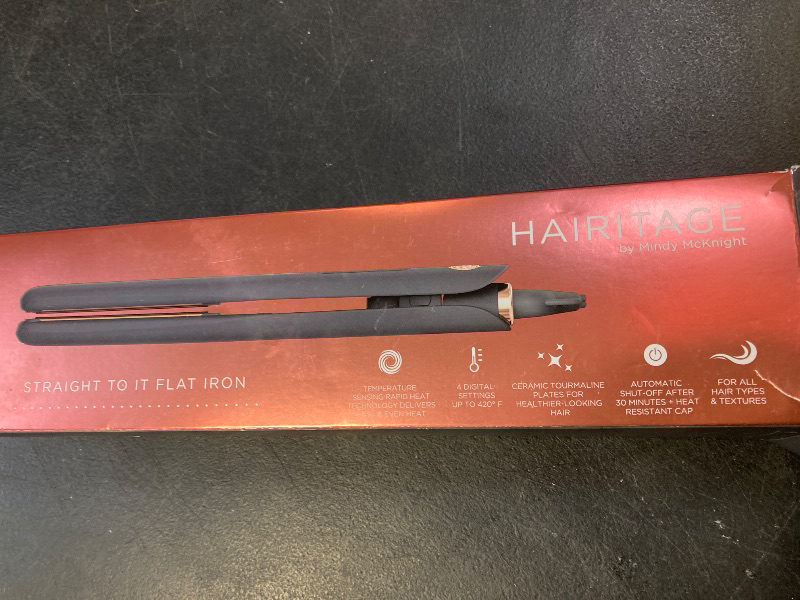 Photo 1 of Hairitage Flat Iron for Hair Straightening & Frizz Control - Ceramic Tourmaline Straightener for All Hair Types - Soft Heat Technology for Smoothing, Dual Voltage, Auto Shut-Off Straightener Iron