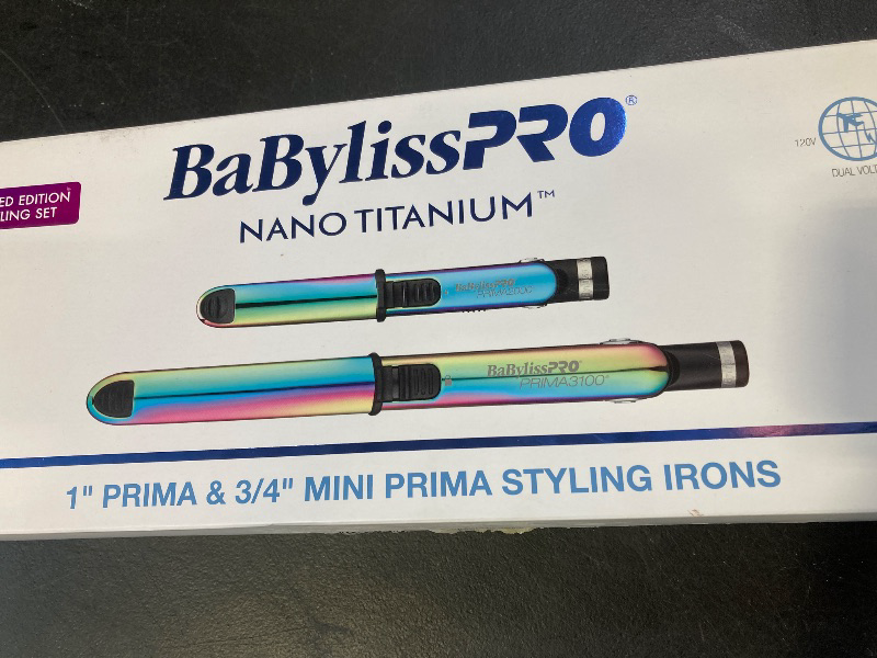 Photo 1 of BabylissPRO® Nano Titanium™ Iridescent Prima3100 & Prima2000 Styling Irons Prepack