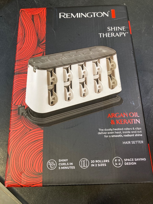 Photo 1 of Remington Shine Therapy Argan Oil & Keratin Treated Hot Rollers Set, Professional Hair Curlers for Setting All Hair Lengths from Short and Medium to Long