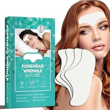 Photo 1 of Forehead Wrinkle Patches 12pcs - Smooth Fine Lines & Wrinkles, Anti-Wrinkle Patches with Hydrolyzed Collagen with Aloe,Vitamin E, Anti Wrinkle Patches, Forehead Wrinkles Treatment