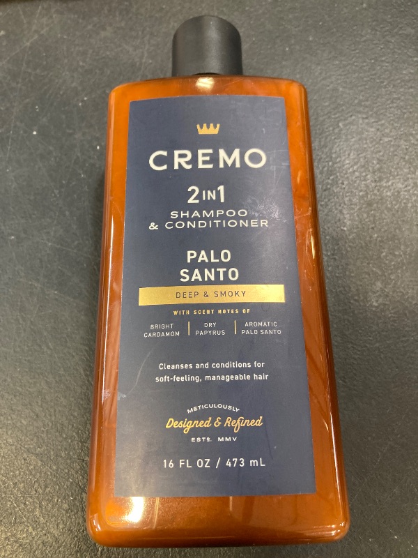 Photo 1 of Cremo Palo Santo Barber Grade 2-n-1 Shampoo & Conditioner, Notes of Bright Cardamom, Dry Papyrus and Aromatic Palo Santo,16 Fl Oz