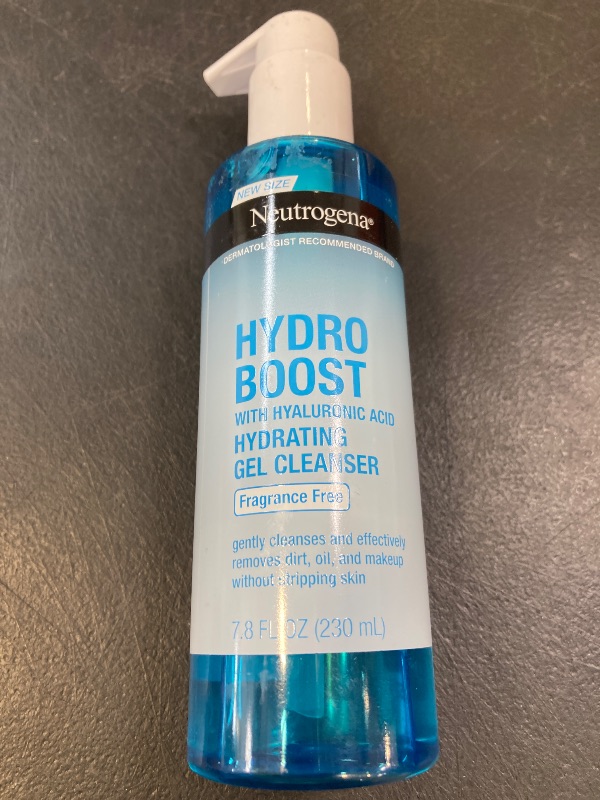 Photo 1 of Neutrogena Hydro Boost Fragrance Free Hydrating Gel Facial Cleanser with Hyaluronic Acid, Daily Foaming Face Wash & Makeup Remover, Gentle Face Wash, Non-Comedogenic, 7.8 fl. oz