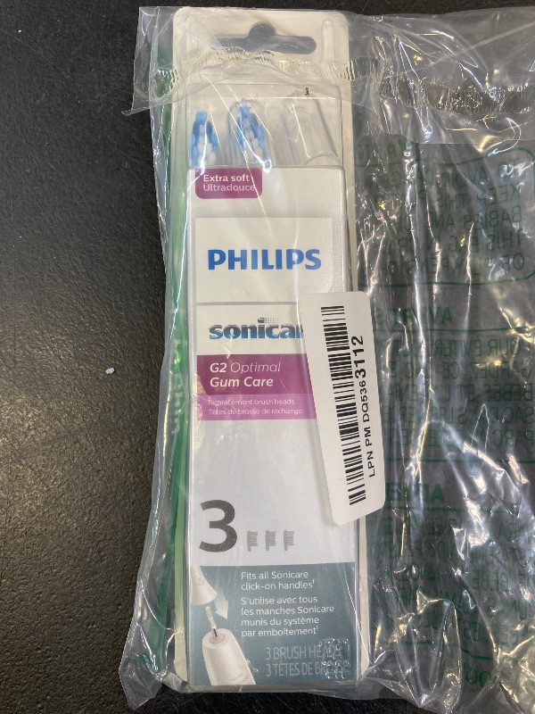Photo 1 of Philips Sonicare G2 Optimal Gum Care Brush Heads, Genuine Replacement Toothbrush Heads, White, 3 Pack, HX9033/65