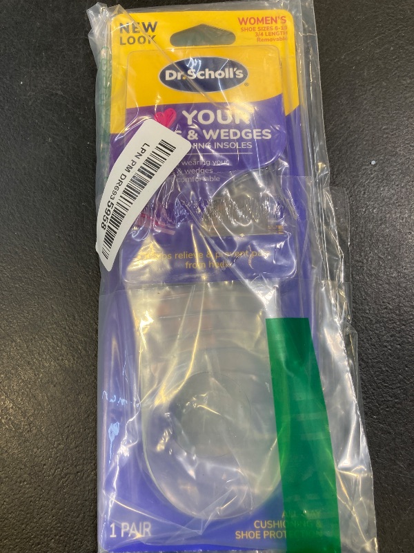 Photo 1 of Dr. Scholl's Love Your Heels & Wedges 3/4 Length Insoles, All-Day Comfort for High Heeled Shoes, Relieve & Prevent Shoe Discomfort, Absorbs Shock, Arch Support, No-Show Discreet Insert, 1 Pair