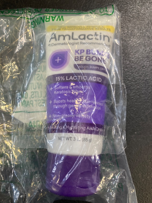 Photo 1 of AmLactin KP Bumps Be Gone - 3 oz Keratosis Pilaris Moisturizing Cream with 15% Lactic Acid - Exfoliator and Moisturizer for Dry, Rough and Bumpy Skin (Packaging May Vary)