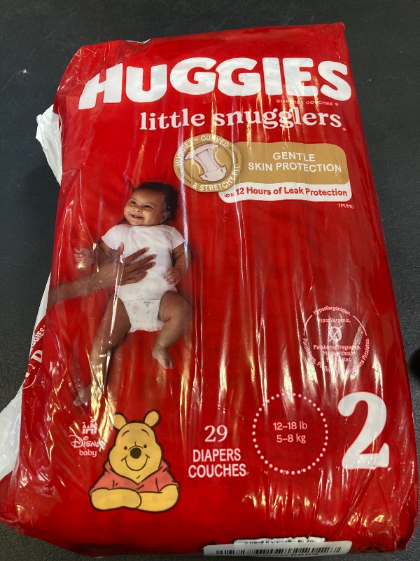 Photo 1 of Huggies Size 2 Diapers, Little Snugglers Baby Diapers, Size 2 (12-18 lbs), 29 Count
