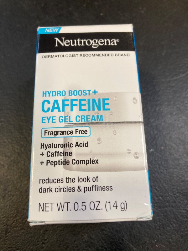 Photo 1 of Neutrogena Hydro Boost + Eye Cream for Dark Circles & Puffiness, Under Eye Cream with Caffeine, Hyaluronic Acid and Peptides, Fragrance Free, 0.5 oz