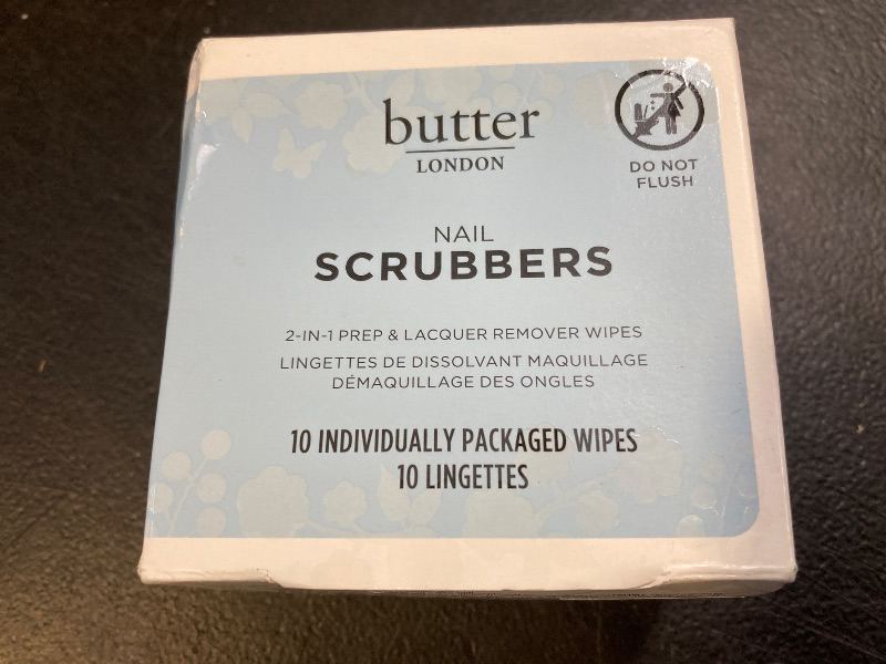 Photo 1 of Butter LONDON Nail Polish Remover Pads, Nail Scrubbers (10 Count) - 2-in-1 Prep & Lacquer Remover Nail Wipes - Travel-Friendly Gel Fingernail Polish Remover - Cruelty-Free, Paraben-Free & Gluten-Free