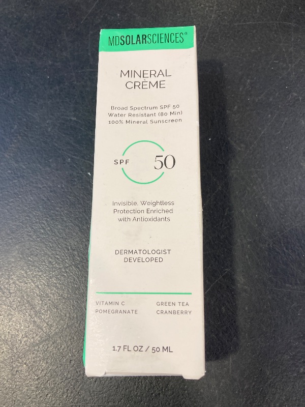 Photo 1 of MDSolarSciences Mineral Crème Sunscreen SPF 50 | Water-Resistant, Broad Spectrum UV Protection | Zinc Oxide Formula with Antioxidants | No White Cast, Sheer Matte Finish for All Skin Types (1.7 Fl Oz)