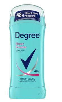 Photo 1 of Degree Original Antiperspirant Deodorant Sheer Powder 48-Hour Sweat & Odor Protection Antiperspirant for Women 2.6 oz