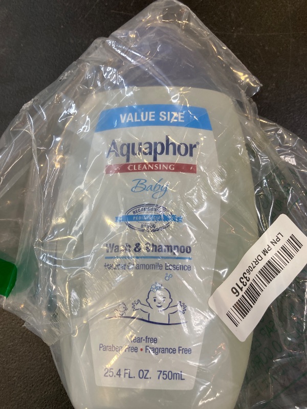 Photo 1 of Aquaphor Baby Wash and Shampoo, Unscented Baby Shampoo and Wash, 25.4 Fl Oz Pump Bottle