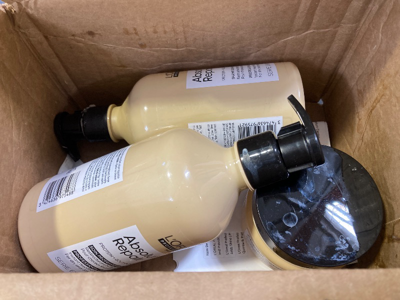Photo 1 of L'Oréal Professionnel Absolut Repair Shampoo, Conditioner & Hair Mask Set - Protein Hair Treatment For Dry, Damaged Hair, Repairs Damage & Provides Shine With Quinoa & Proteins