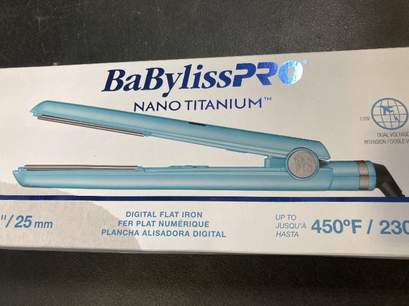 Photo 1 of BaBylissPRO Nano Titanium Flat Iron Hair Straightener, 1" Digital Hair Straightener Iron for Professional Salon Results and All Hair Types