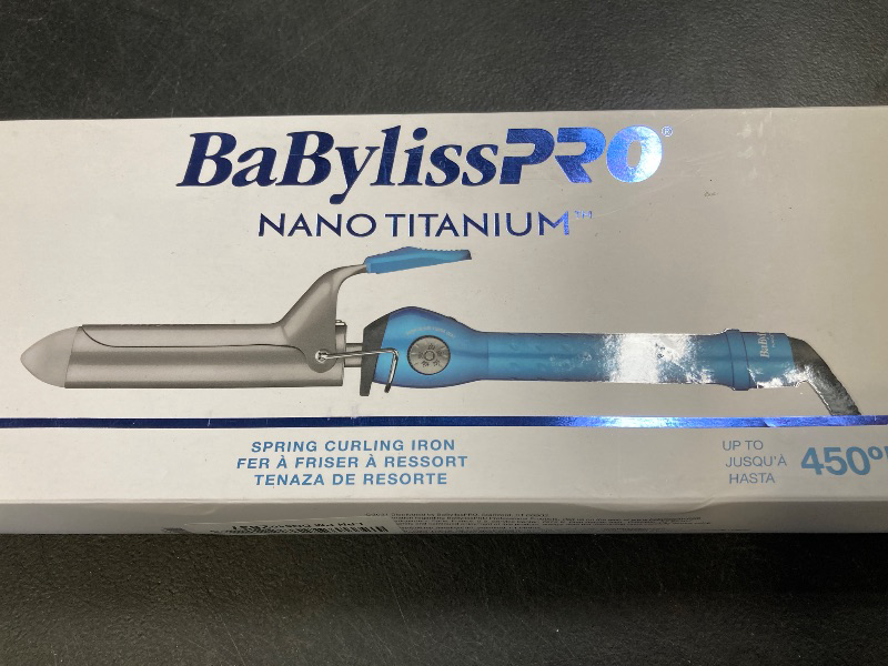 Photo 1 of BaBylissPRO Nano Titanium Spring Curling Iron, 1.25" Professional Spring Hair Curler for Long Lasting Curls & All Hair Types