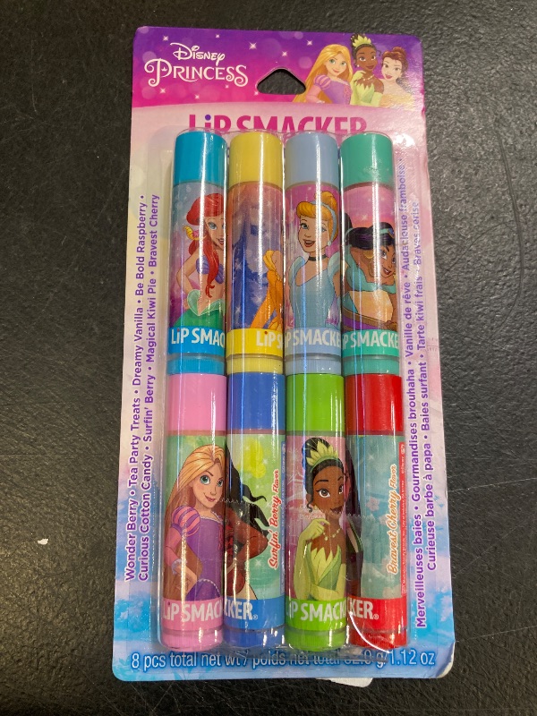 Photo 1 of Lip Smacker Disney Princess Flavored Lip Balm Party Pack 8 Count, Clear, For Kids