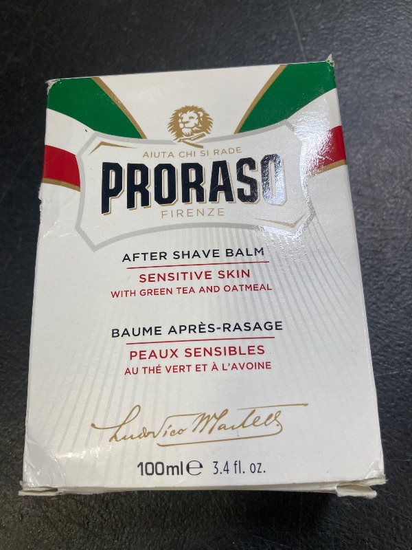 Photo 1 of Proraso After Shave Balm for Men, Sensitive Skin Moisturizer with Oatmeal and Green Tea, 3.4 Fl Oz (Pack of 1)