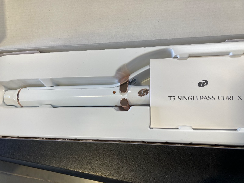 Photo 1 of T3 SinglePass Curl X Extra-Long Barrel Curling Iron with 9 Heat Settings and Ceramic Barrel for Fast Styling and Lasting Results on All Hair Types