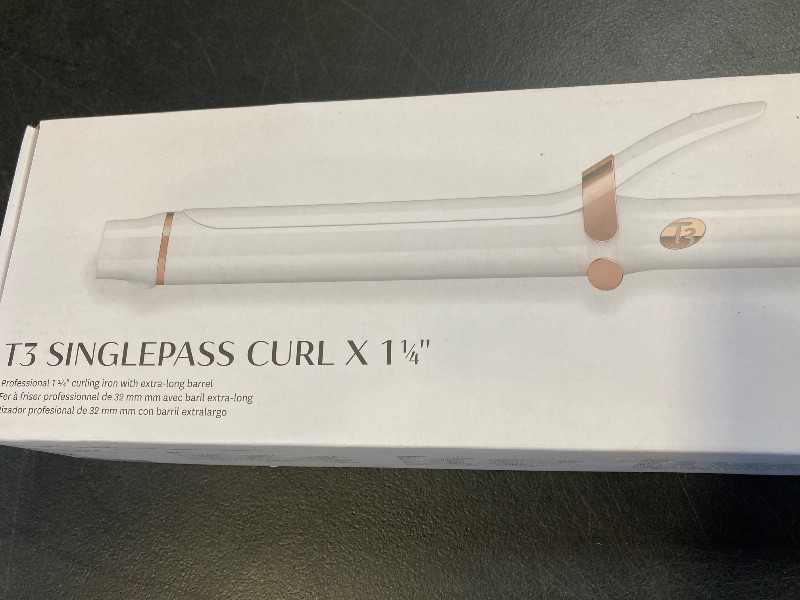 Photo 1 of T3 SinglePass Curl X Extra-Long Barrel Curling Iron with 9 Heat Settings and Ceramic Barrel for Fast Styling and Lasting Results on All Hair Types