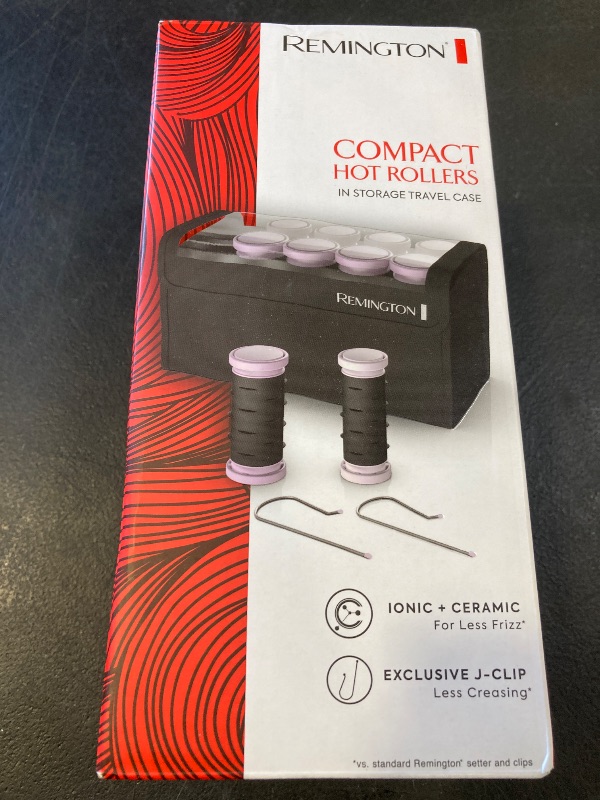 Photo 1 of Remington Compact Ceramic Dual Voltage Hot Rollers for Long and Short Hair, Hair Setters, Hair Curlers, 1-1 ¼" Purple/Black, 10 Piece Set