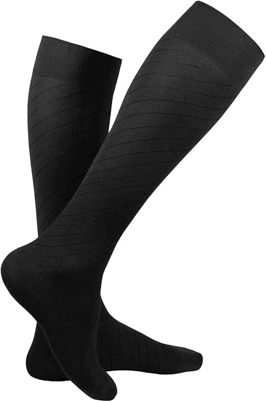 Photo 1 of Truform Travel Compression Socks for Men and Women, 15-20 Knee High Over Calf Length, Black, Medium